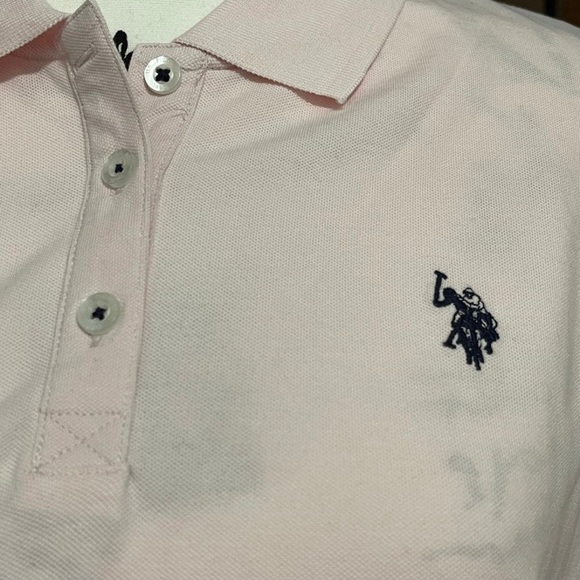 NWT Women's X-Large US Polo ASSN Short Sleeve Logo Print Polo Shirt In Pink - Picture 6 of 10